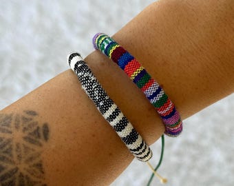 Handgemachtes Baumwoll Freundschafts Armband, Wasserfest Boho Strand Style