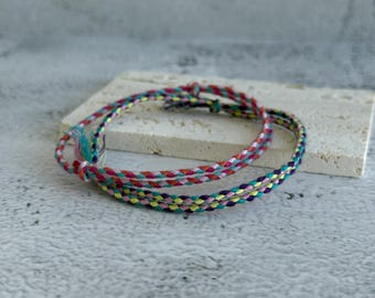 Braided Cotton Surfer Bracelet Set, Boho Summer Jewelry