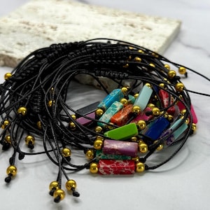 Healing Stone Bracelet, Natural Gemstone Bracelet, Birthday Gift, Bracelets for Women, Mens Bracelet, Friendship Bracelet, Rope Bracelet