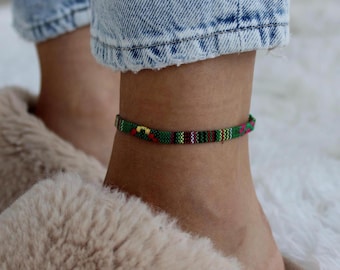 Boho Cord Anklet, Adjustable Waterproof Tie On Ankle Bracelet