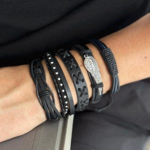 Pulsera de cuero para hombre, regalo para papá, regalo para el día del padre, regalo para aniversario, regalo para el esposo, pulsera para hombre, regalos para él, regalo para hombre