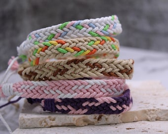 Colorful Woven Cord Bracelet: Adjustable Waterproof Surfer Jewelry