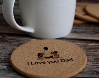 Posavasos de corcho grabados a medida: recuerdos de boda, juego de 100