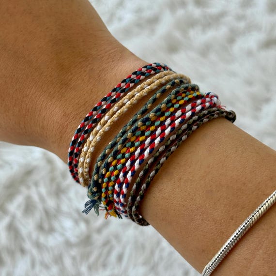 Surfer Bracelet, Rope Bracelet, Surfer Bracelet Men & Women - Boho Summer Festival Jewelry, Waterproof Cotton Bracelet, Woven Bracelet