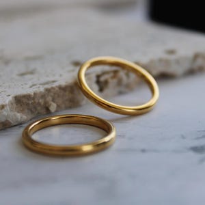 Gelbgold Wolframring, 2 mm Gold Wolframring, Jahrestagsring, Männer & Frauen, Wolfram Ehering, Verlobungsring, Jahrestag