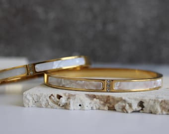 Bracelet jonc, bracelet jonc en acier inoxydable plaqué or, bracelet jonc en argent, bracelet jonc fin, bracelet empilable, imperméable