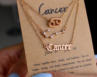 Gold Filled Zodiac Necklace Set: Astrology Horoscope Jewelry