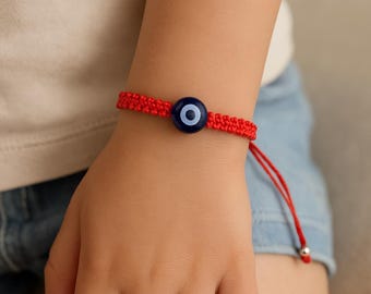 Kids Red String Bracelet, Evil Eye Protection, Unisex Anklet