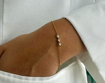 Gold Plated Stainless Steel Bangle Bracelet: Waterproof Adjustable Link Chain