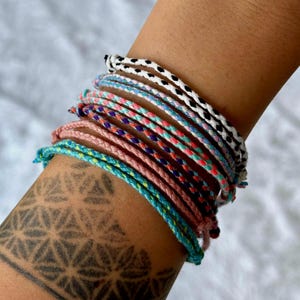 Friendship Rope Bracelet, Surfer Bracelet Men & Women - Handmade Boho Summer Festival Jewelry, Waterproof Cotton Bracelet, Woven Bracelet