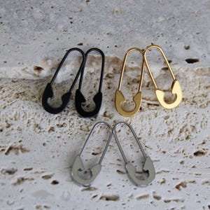 Stainless Steel Safety Pin Earrings: Waterproof Earrings, Minimalist Design