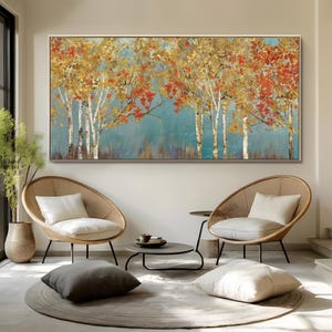 Handmade Abstract Forest Oil Painting: Textured Canvas Wall Art
