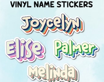Custom vinyl name stickers, Personalized name stickers, waterproof stickers, water bottle/child daycare/laptop/kindle/personal sticker