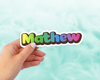 Custom vinyl name stickers, custom sticker, waterproof stickers, laptop/water bottle/birthday favor/teacher/student stickers