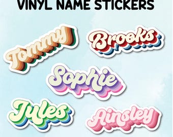 Custom vinyl name stickers, Personalized name stickers, waterproof stickers, water bottle/child daycare/laptop/kindle/personal sticker