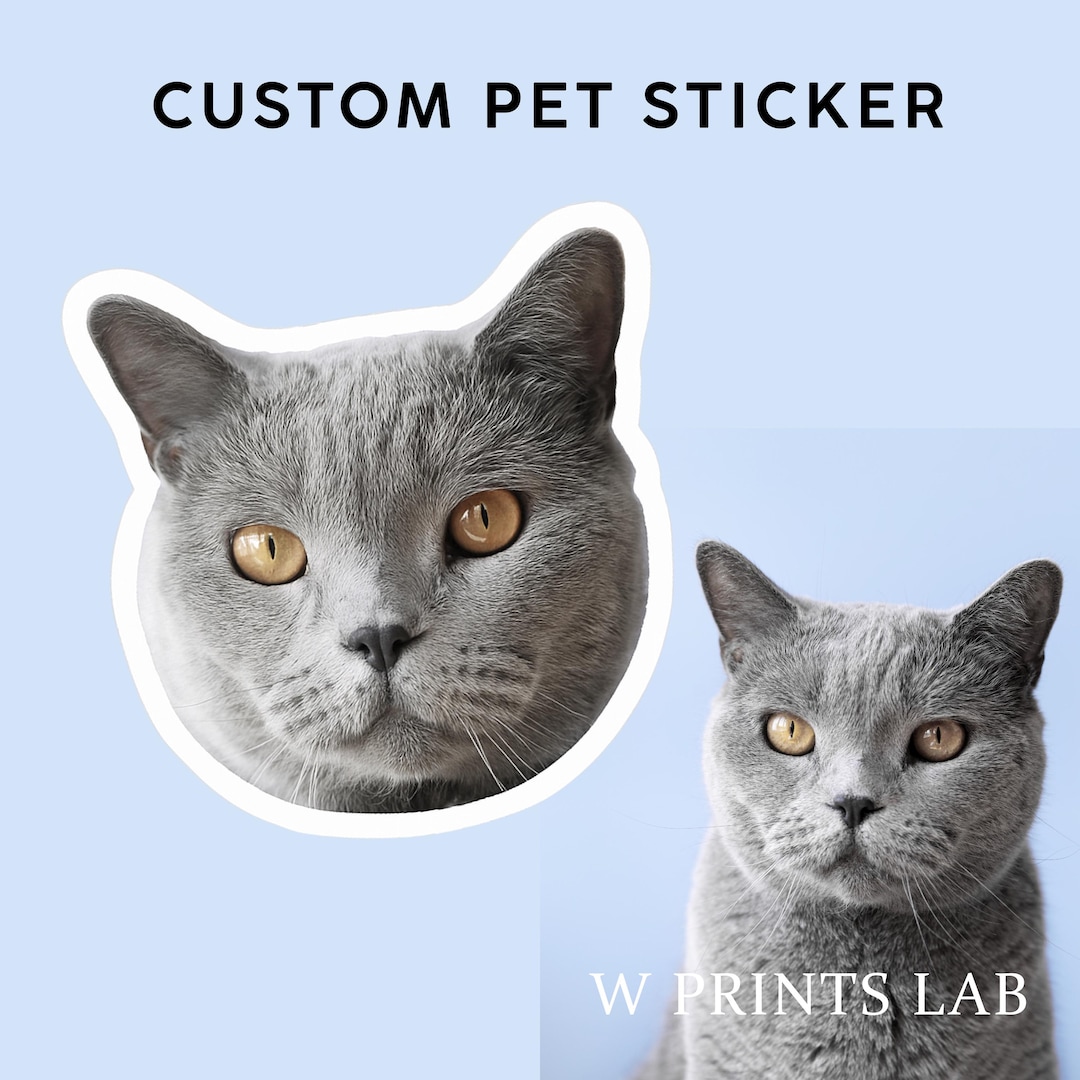 Custom Pet Sticker, Custom Cat Photo Stickers, Custom Dog Sticker ...