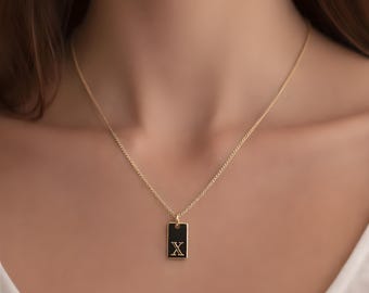 Personalized gold-foil/rose goMinimal Initial Necklace | Gold initial Necklace | Gold Alphabet Letter Necklace | Personalized Name Necklace