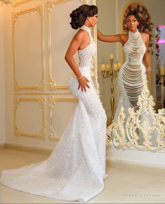 Beaded mermaid gown sale