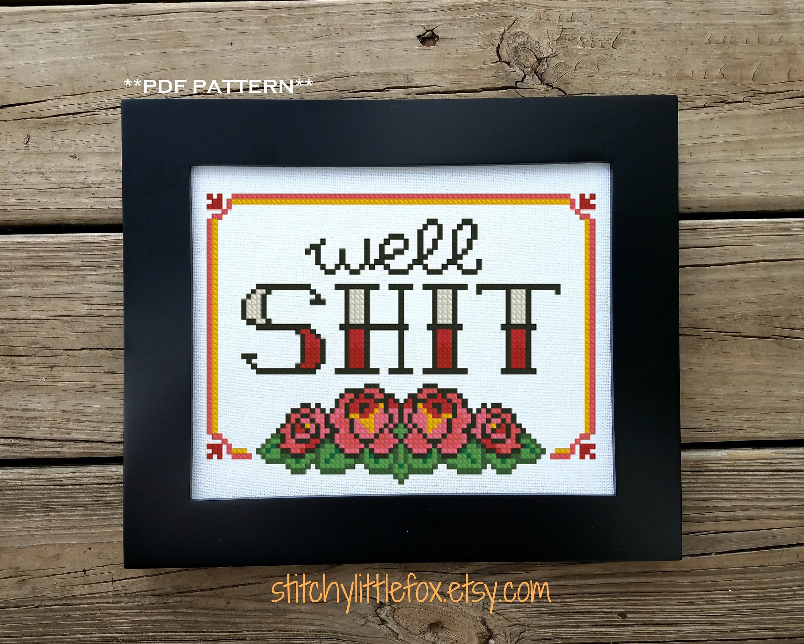Swear word cross stitch pattern adult jessecmault tattoo  etsy