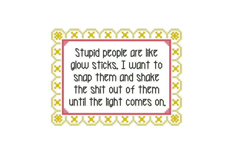 Funny cross stitch pattern adult cross stitch swear word