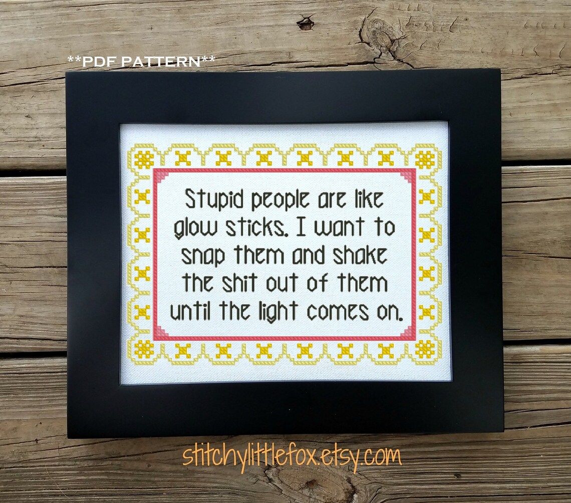 Geometric cross stitch pattern swear word cross stitch