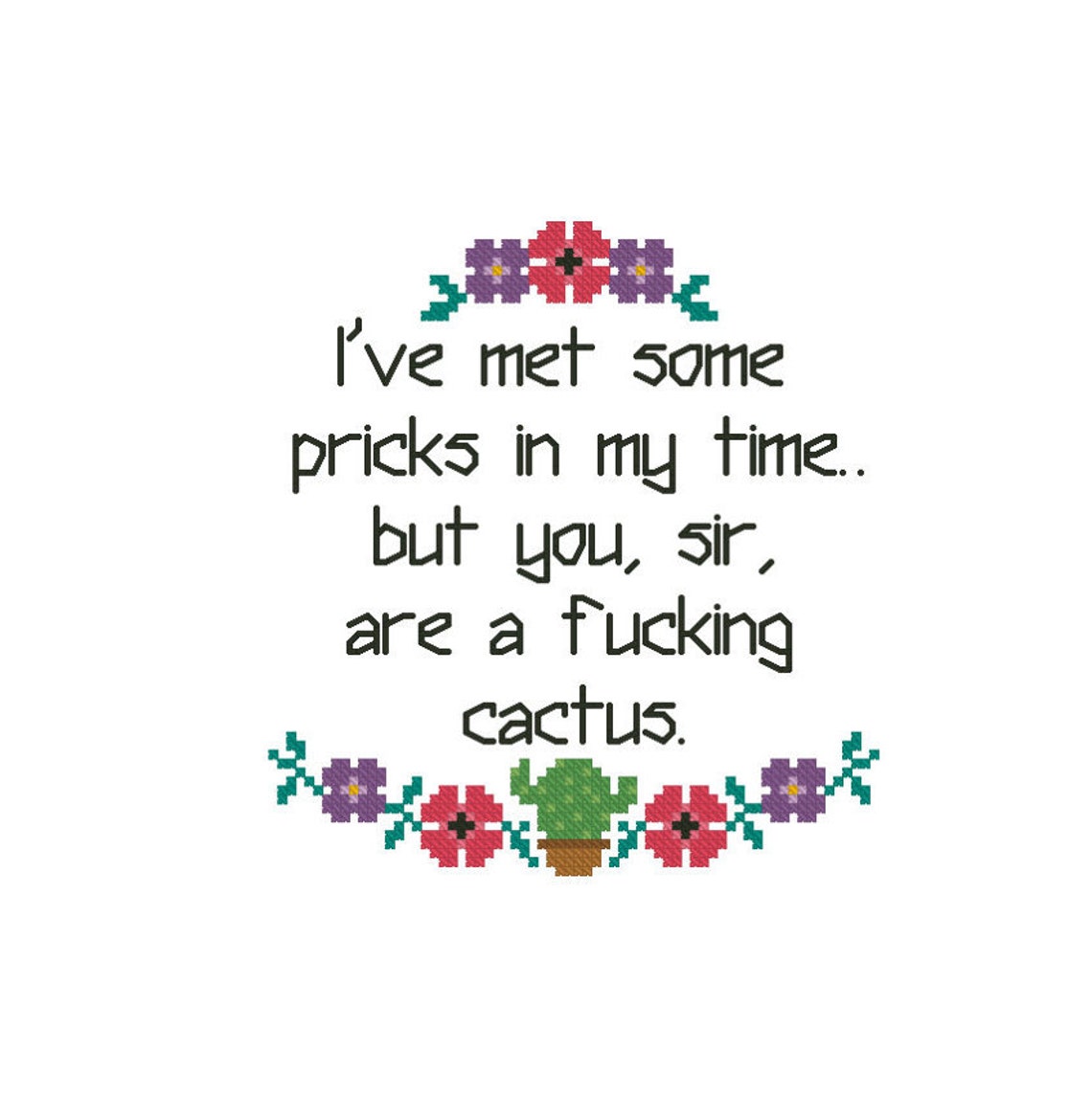 Cross Stitch Quote PDF Pattern Funny Cross Stitch Cross Etsy