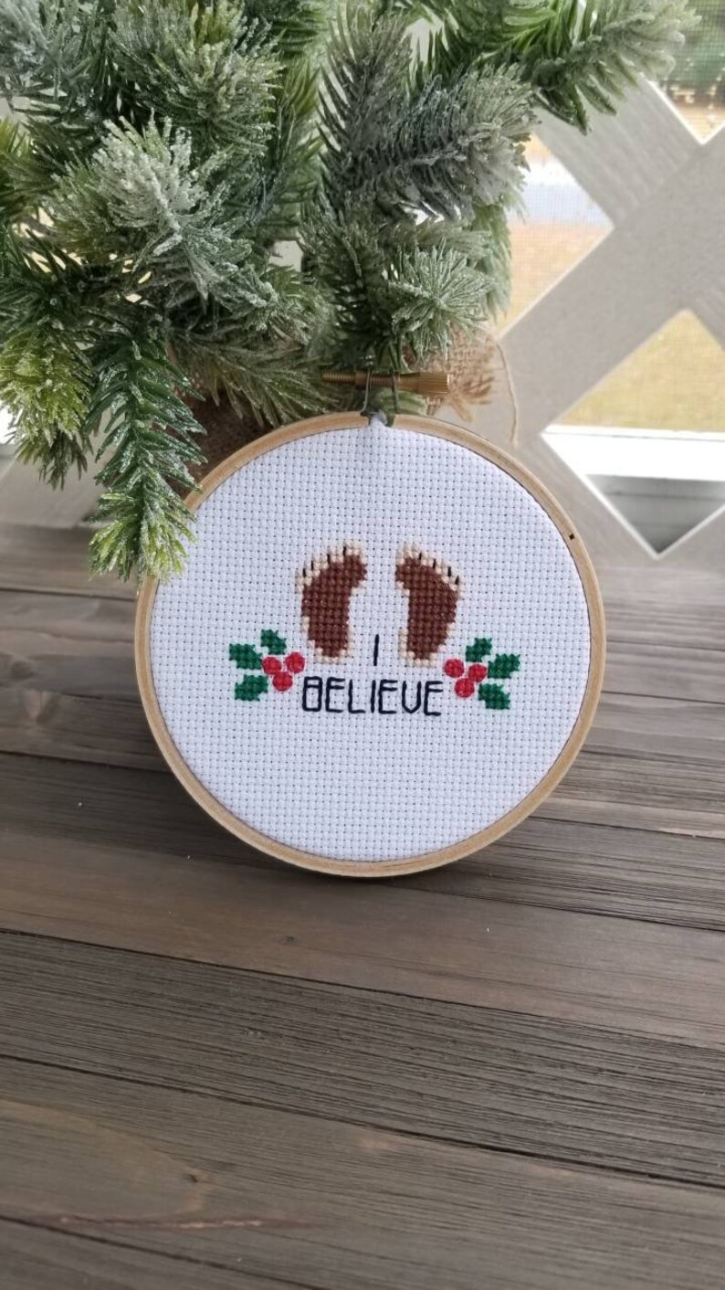 Bigfoot Cross Stitch Pattern Big Foot Feet Christmas Etsy