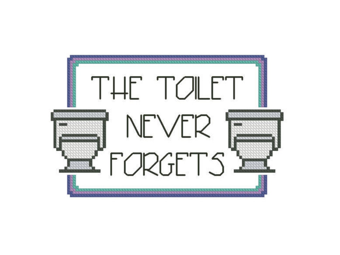 Bathroom Cross Stitch Pattern Bathroom Wall Decor Funny Etsy