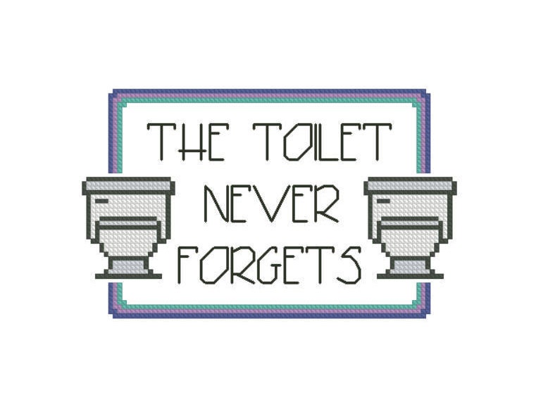 Bathroom Cross Stitch Pattern Bathroom Wall Decor Funny Etsy Counted xstitch