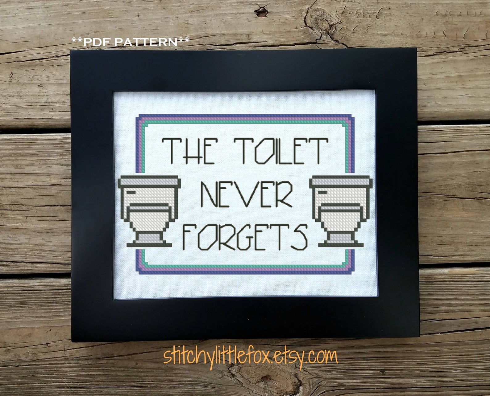 Bathroom Cross Stitch Pattern Bathroom Wall Decor Funny Etsy