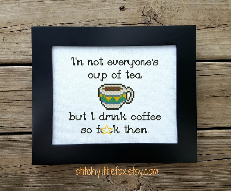 Coffee Counted Cross Stitch Pattern Funny Needlepoint Etsy