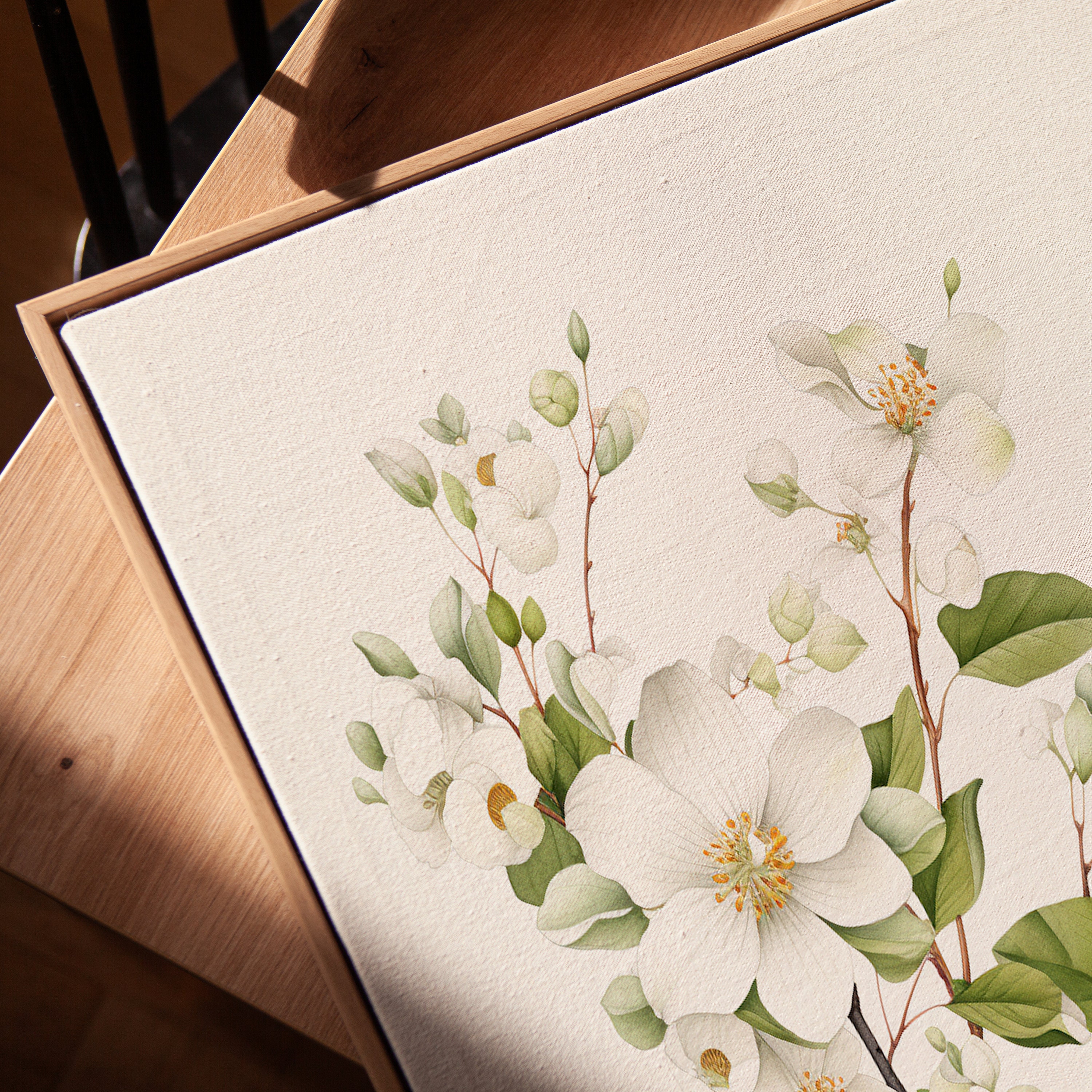 Vintage Botanical Illustration of White Flower elegant Floral Art ...