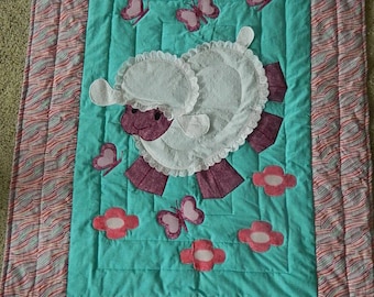 Little Lamb, rose pink and blue