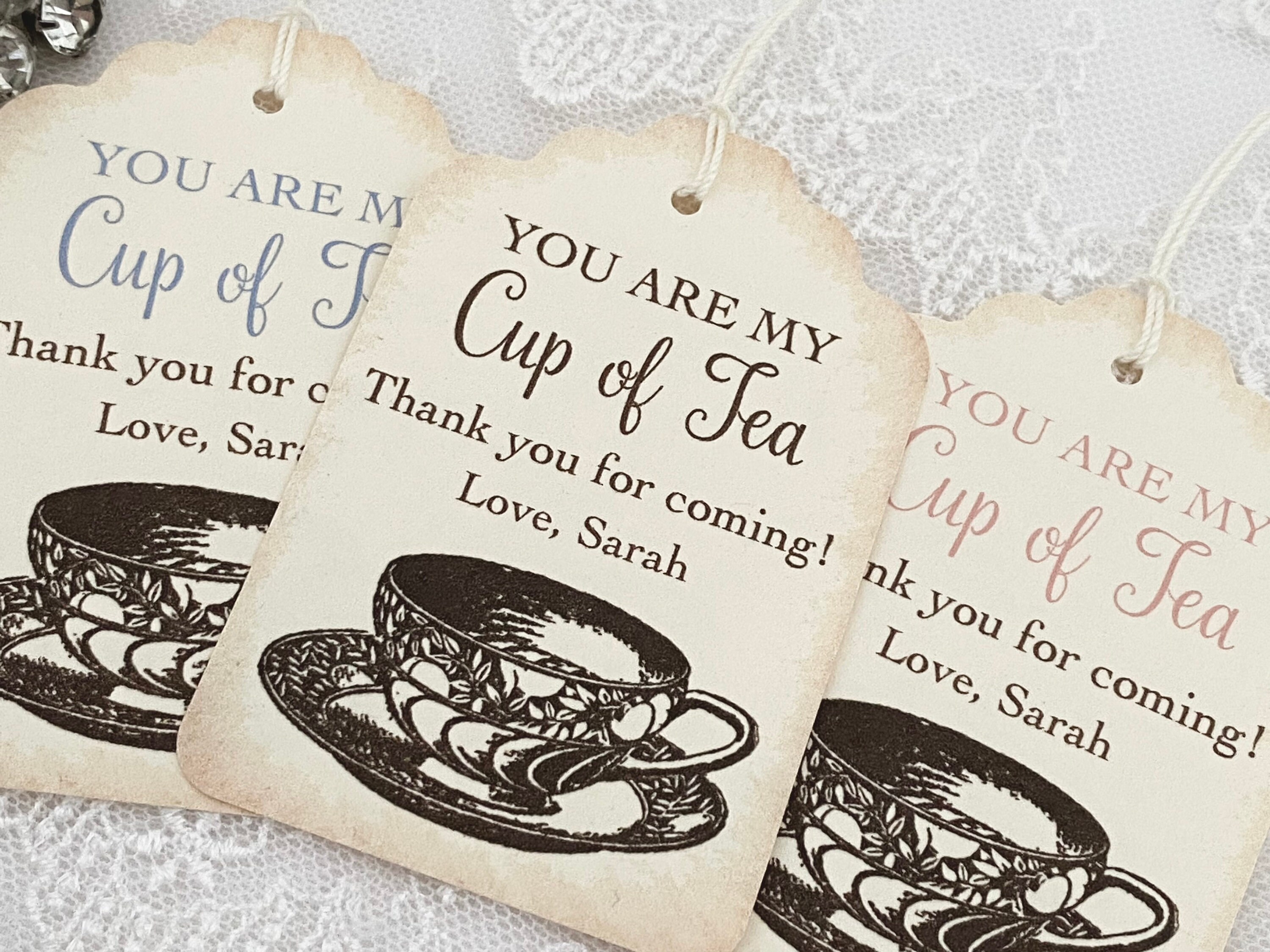 You are My Cup of Tea Tags Tea Party Favor Gift Tags Printed Etsy