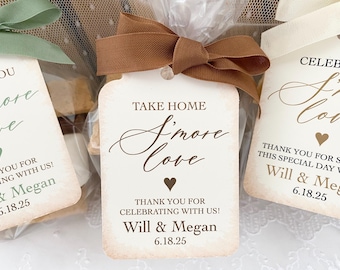 Wedding S'mores Favor Bags, Smore Wedding Favor Bags, Personalized Custom S'more Party Favors