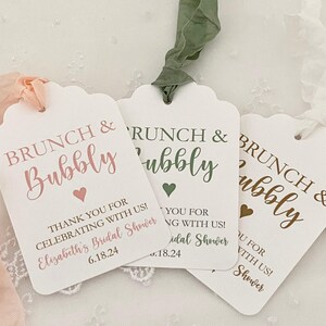 Brunch and Bubbly Bridal Shower Favor Tags: Personalized Champagne Tags ...