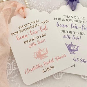 Personalized Bridal Shower Tea Party Favor Tags