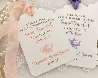 Personalized Bridal Shower Tea Party Favor Tags