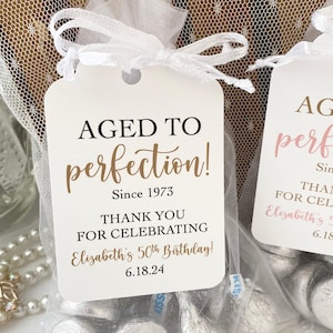 Aged to Perfection Birthday Party Favor Bags for Adults, Birthday Favors for Women Men Personalized Birthday Favors Thank You