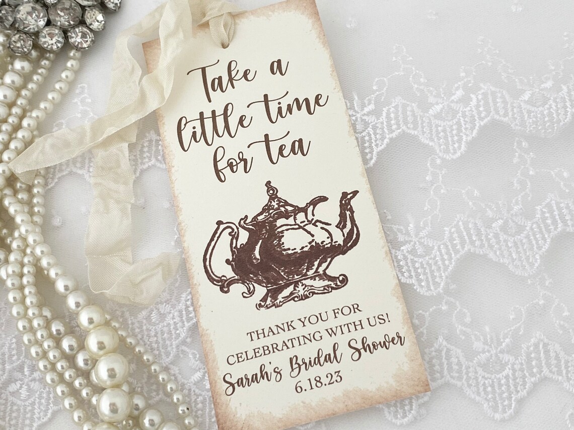 Tea Party Favor Bookmarks Bridal Shower Tea Pot Party Etsy