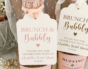 Brunch and Bubbly Mini Champagne Labels - Bridal Shower Favor ...