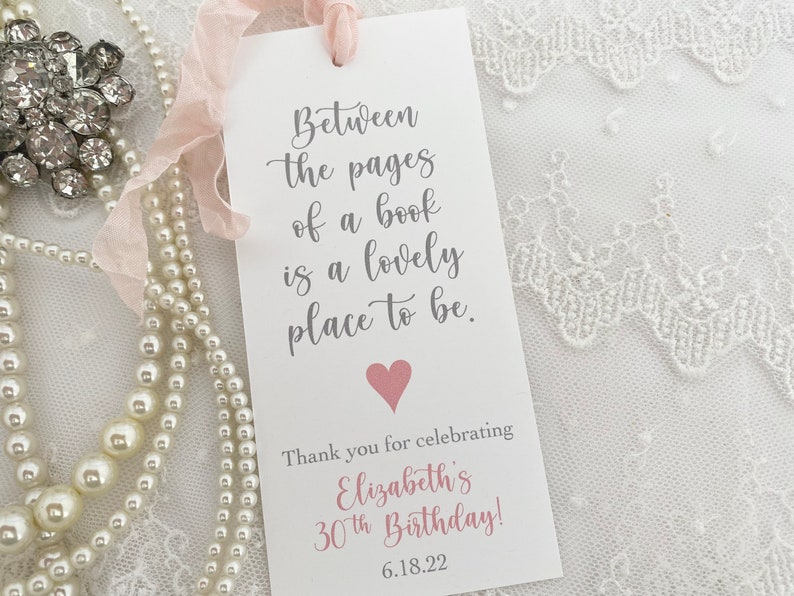 Birthday Bookmark Favors Book Lovers Birthday Favors Guest Etsy