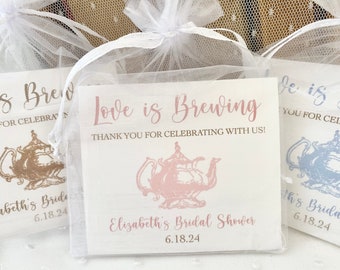 Tea Party Favors, Tea Party Gift, Love is Brewing Favors, Bridal Tea Party Favors, Bridal Tea Favors