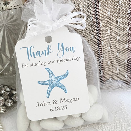 Beach Wedding Favor Bags Aqua Starfish Favor Bags Wedding Etsy