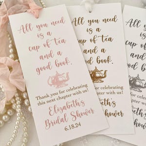 Tea Party Bridal Shower Bookmarks: Personalized Favors
