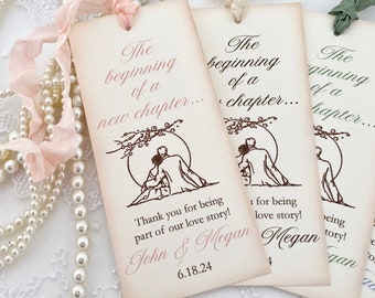 Wedding Favors Bookmarks, Book Themed Wedding Favors Guest Gifts, Love Story Favors, Printed Bookmarks