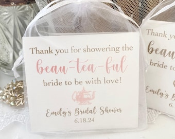 Bridal Shower Tea Party Favor Bags: DIY Keepsake Kit