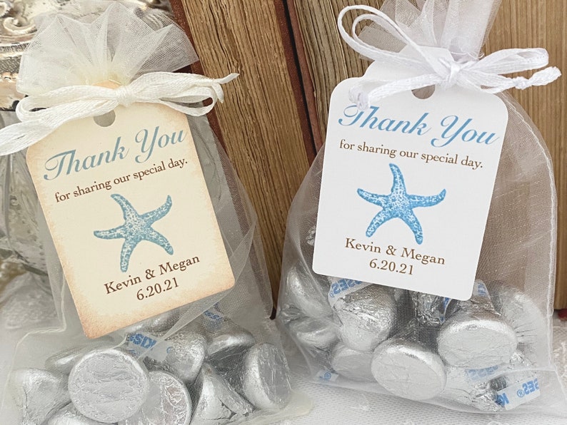 Beach Wedding Favor Bags Aqua Starfish Favor Bags Wedding Etsy