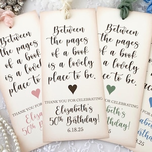 Personalized Birthday Bookmark Favors: Elegant Keepsake Gifts