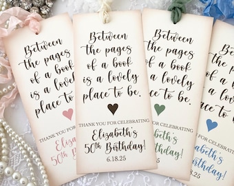 Personalized Birthday Bookmark Favors: Elegant Keepsake Gifts